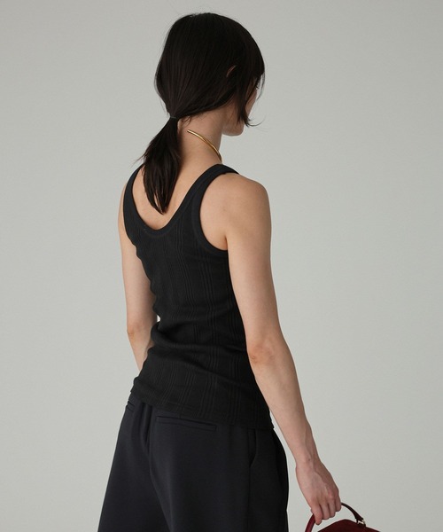YOUNG&OLSEN The DRYGOODS STORE（ヤングアンドオルセン）の「【YOUNG＆OLSEN】RANDOM RIB TANKTOP（タンクトップ・レディース・ホワイト/ブラック・フリー）」の10枚目の写真