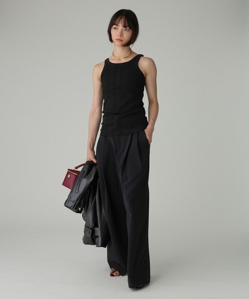 YOUNG&OLSEN The DRYGOODS STORE（ヤングアンドオルセン）の「【YOUNG＆OLSEN】RANDOM RIB TANKTOP（タンクトップ・レディース・ホワイト/ブラック・フリー）」の11枚目の写真