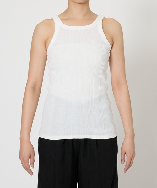 YOUNG&OLSEN The DRYGOODS STORE（ヤングアンドオルセン）の「【YOUNG＆OLSEN】RANDOM RIB TANKTOP（タンクトップ・レディース・ホワイト/ブラック・フリー）」の17枚目の写真