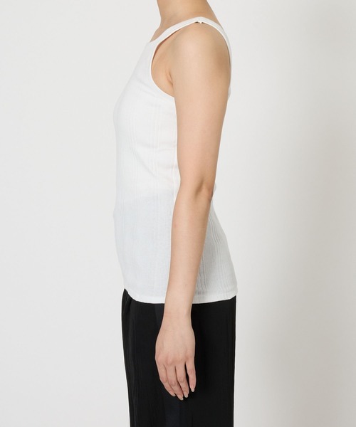 YOUNG&OLSEN The DRYGOODS STORE（ヤングアンドオルセン）の「【YOUNG＆OLSEN】RANDOM RIB TANKTOP（タンクトップ・レディース・ホワイト/ブラック・フリー）」の18枚目の写真