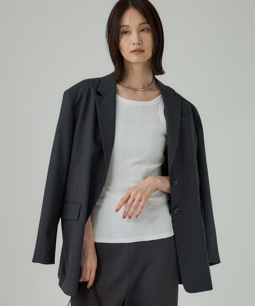 YOUNG&OLSEN The DRYGOODS STORE（ヤングアンドオルセン）の「【YOUNG＆OLSEN】RANDOM RIB TANKTOP（タンクトップ・レディース・ホワイト/ブラック・フリー）」の4枚目の写真