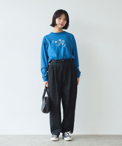 bulle de savon（ビュルデサボン）の「《early spring》クロッカス アップリケ ロンT（Tシャツ/カットソー・レディース・ホワイト/ブルー・FREE）」の17枚目の写真