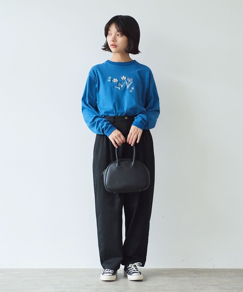 bulle de savon（ビュルデサボン）の「《early spring》クロッカス アップリケ ロンT（Tシャツ/カットソー・レディース・ホワイト/ブルー・FREE）」の18枚目の写真