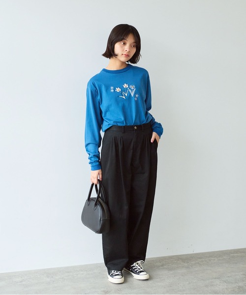 bulle de savon（ビュルデサボン）の「《early spring》クロッカス アップリケ ロンT（Tシャツ/カットソー・レディース・ホワイト/ブルー・FREE）」の19枚目の写真