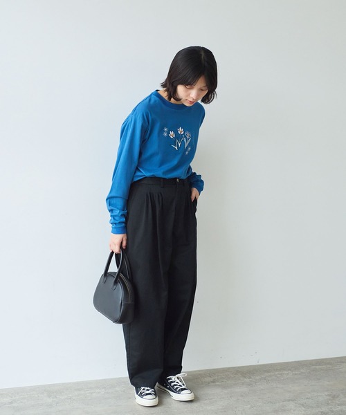 bulle de savon（ビュルデサボン）の「《early spring》クロッカス アップリケ ロンT（Tシャツ/カットソー・レディース・ホワイト/ブルー・FREE）」の20枚目の写真