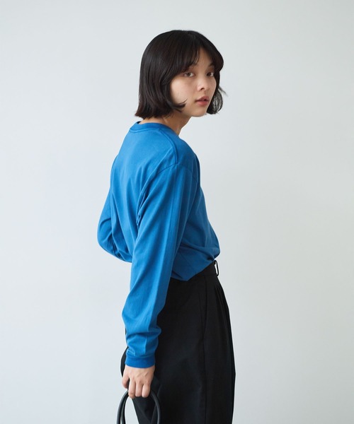 bulle de savon（ビュルデサボン）の「《early spring》クロッカス アップリケ ロンT（Tシャツ/カットソー・レディース・ホワイト/ブルー・FREE）」の16枚目の写真