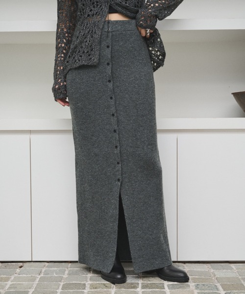 2WAYアルパカタッチニットロングスカート/ワンピース（スカート）｜AIC