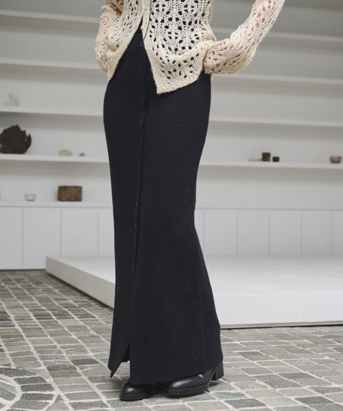 2WAYアルパカタッチニットロングスカート/ワンピース（スカート）｜AIC