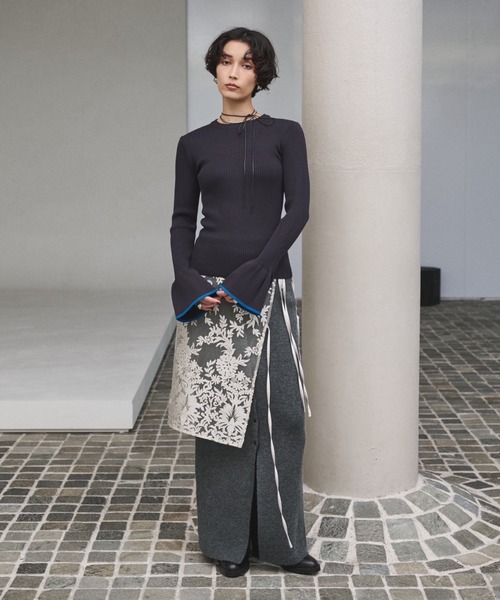 AIC.（エーアイシー）の「2WAYアルパカタッチニットロングスカート/ワンピース（スカート・レディース・グレー/ブラック・MT/MEDIUM）」の19枚目の写真