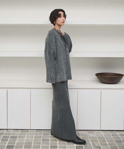 2WAYアルパカタッチニットロングスカート/ワンピース（スカート）｜AIC