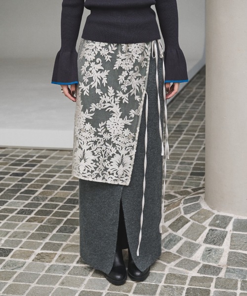 AIC.（エーアイシー）の「2WAYアルパカタッチニットロングスカート/ワンピース（スカート・レディース・グレー/ブラック・MT/MEDIUM）」の15枚目の写真