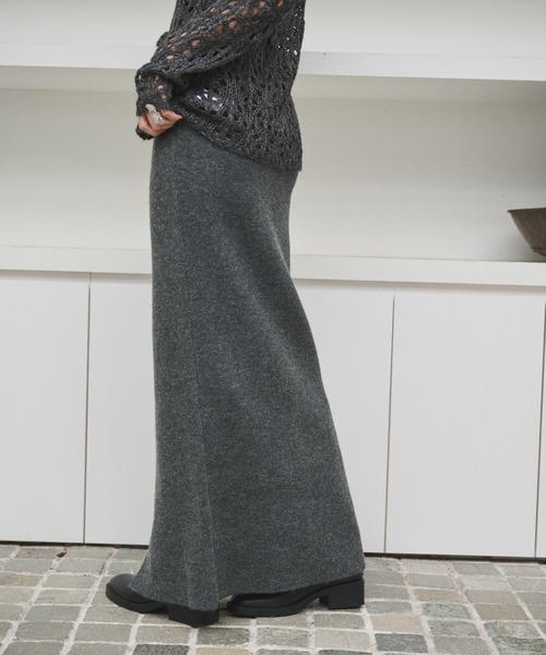 2WAYアルパカタッチニットロングスカート/ワンピース（スカート）｜AIC