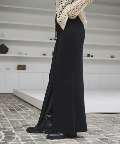 AIC.（エーアイシー）の「2WAYアルパカタッチニットロングスカート/ワンピース（スカート・レディース・グレー/ブラック・MT/MEDIUM）」の5枚目の写真