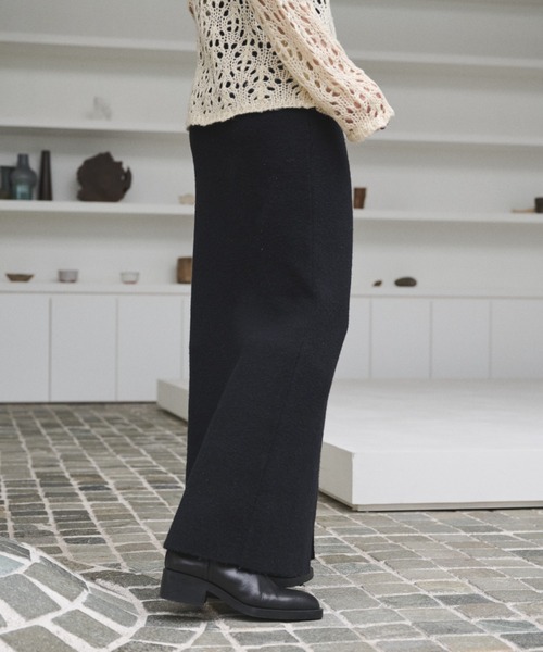 AIC.（エーアイシー）の「2WAYアルパカタッチニットロングスカート/ワンピース（スカート・レディース・グレー/ブラック・MT/MEDIUM）」の6枚目の写真