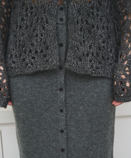 AIC.（エーアイシー）の「2WAYアルパカタッチニットロングスカート/ワンピース（スカート・レディース・グレー/ブラック・MT/MEDIUM）」の22枚目の写真