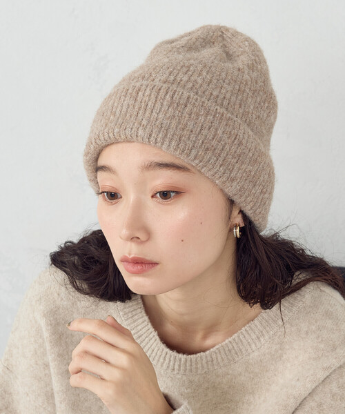COMME CA ISM（コムサイズム）の「ニットワッチ（ニットキャップ/ビーニー・レディース・ベージュ/グレー・FREE）」の3枚目の写真