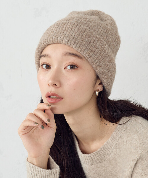 COMME CA ISM（コムサイズム）の「ニットワッチ（ニットキャップ/ビーニー・レディース・ベージュ/グレー・FREE）」の4枚目の写真