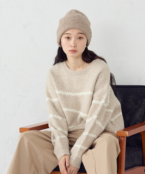 COMME CA ISM（コムサイズム）の「ニットワッチ（ニットキャップ/ビーニー・レディース・ベージュ/グレー・FREE）」の6枚目の写真