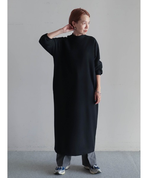 セール】変形編みコンビ ハイネックワンピース（ワンピース）｜FIL DE