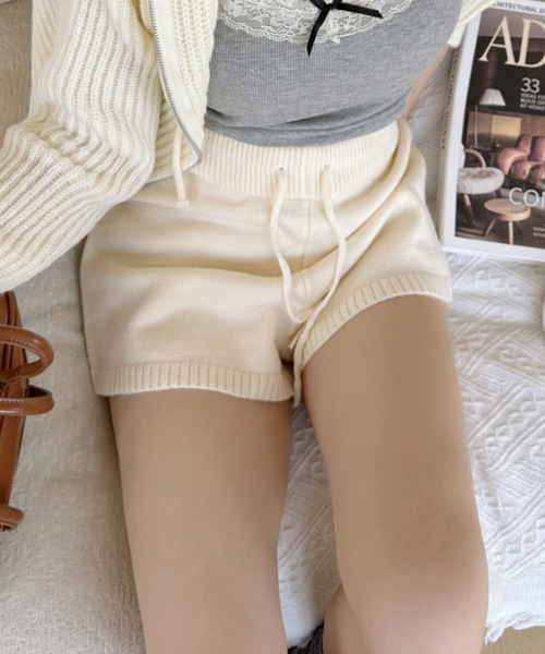 Ada.(エイダ)の「ウエスト紐付き モヘアタッチ ニットショーパン(その他パンツ・レディース・アイボリー/グレー/ベージュ・FREE)」の10枚目の写真