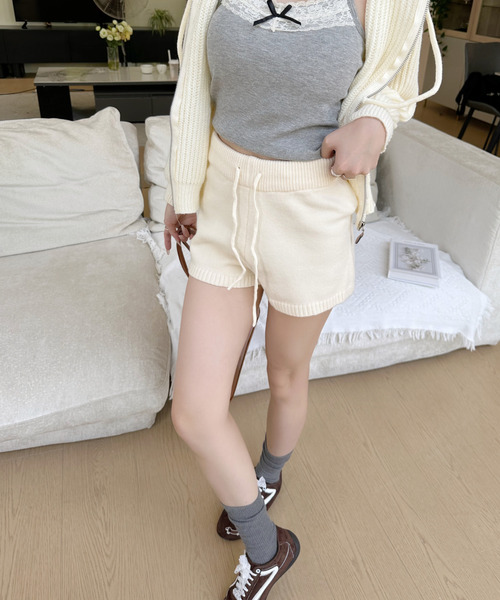 Ada.(エイダ)の「ウエスト紐付き モヘアタッチ ニットショーパン(その他パンツ・レディース・アイボリー/グレー/ベージュ・FREE)」の11枚目の写真