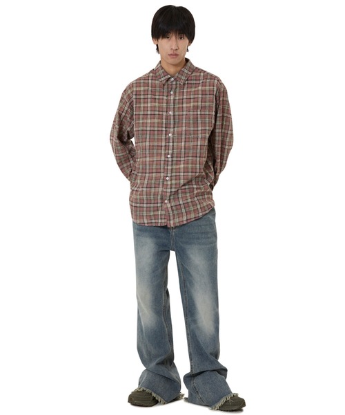 OY（オーワイ）の「『OY/オーワイ』RAW HEM FLARE PANTS/ロウヘムフレアパンツ（デニムパンツ・レディース・ブルー・S/L/M）」の6枚目の写真