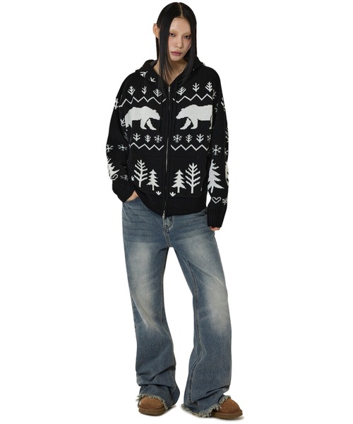 OY（オーワイ）の「『OY/オーワイ』RAW HEM FLARE PANTS/ロウヘムフレアパンツ（デニムパンツ・レディース・ブルー・S/L/M）」の4枚目の写真