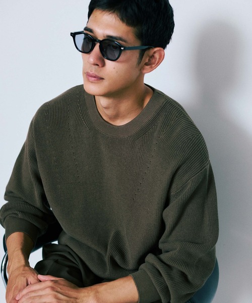 MARK＆lona ニット。送料なしでは販売しません セール】マーセライズコットン 畦クルーネックニット（ニット/セーター