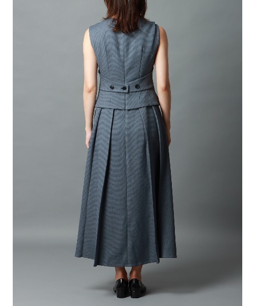 CIS.（シス）の「CIS． レイヤードルックワンピース ウォッシャブル ストレッチ ツイード（ワンピース・レディース・ベージュ/ブルー・34(5号)/36(7号)/38(9号)/40(11号)）」の5枚目の写真