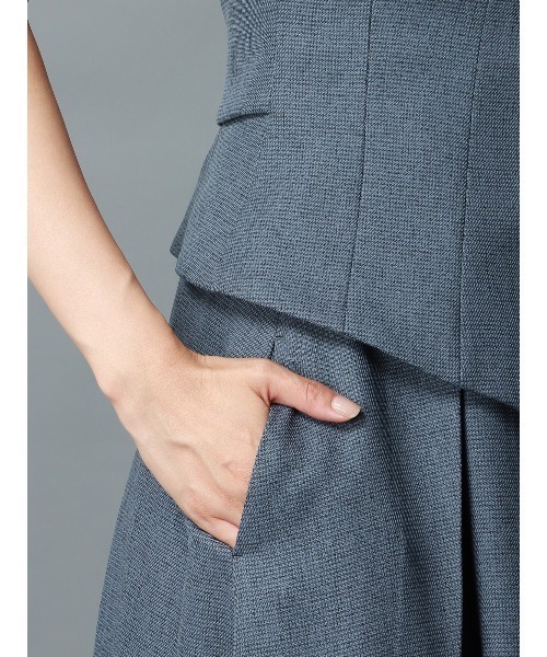 CIS.（シス）の「CIS． レイヤードルックワンピース ウォッシャブル ストレッチ ツイード（ワンピース・レディース・ベージュ/ブルー・34(5号)/36(7号)/38(9号)/40(11号)）」の7枚目の写真