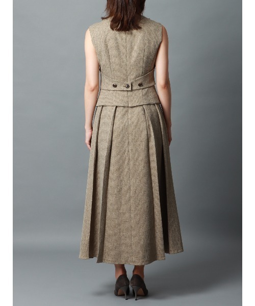 CIS.（シス）の「CIS． レイヤードルックワンピース ウォッシャブル ストレッチ ツイード（ワンピース・レディース・ベージュ/ブルー・34(5号)/36(7号)/38(9号)/40(11号)）」の14枚目の写真