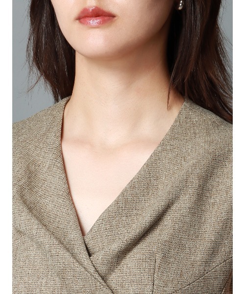 CIS.（シス）の「CIS． レイヤードルックワンピース ウォッシャブル ストレッチ ツイード（ワンピース・レディース・ベージュ/ブルー・34(5号)/36(7号)/38(9号)/40(11号)）」の15枚目の写真