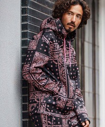 mpa3927-Bandana Cardboard Knit Zip Accent Parka パーカー(F25F090)