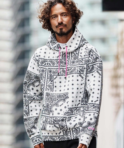 felkod(フィルコッド)の「mpa3927-Bandana Cardboard Knit Zip Accent Parka パーカー(F25F090)(パーカー・メンズ・ホワイト/ライトグレー/ブラック・S/M/L)」の4枚目の写真