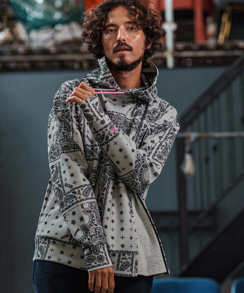 felkod(フィルコッド)の「mpa3927-Bandana Cardboard Knit Zip Accent Parka パーカー(F25F090)(パーカー・メンズ・ホワイト/ライトグレー/ブラック・S/M/L)」の10枚目の写真