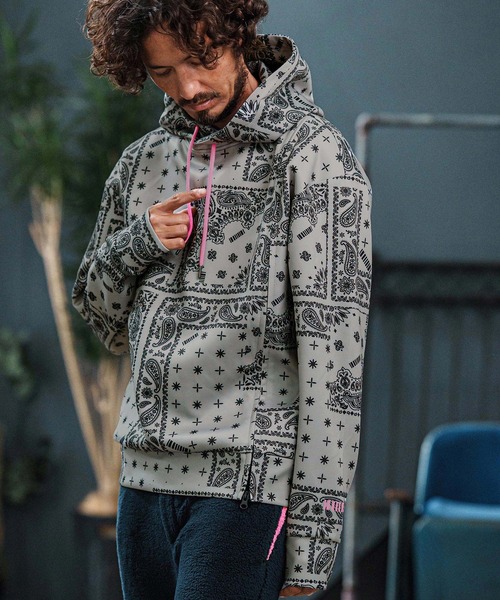 felkod(フィルコッド)の「mpa3927-Bandana Cardboard Knit Zip Accent Parka パーカー(F25F090)(パーカー・メンズ・ホワイト/ライトグレー/ブラック・S/M/L)」の11枚目の写真
