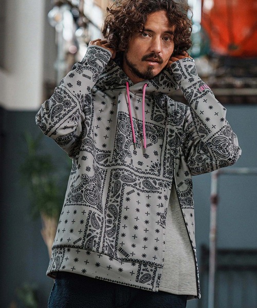 felkod(フィルコッド)の「mpa3927-Bandana Cardboard Knit Zip Accent Parka パーカー(F25F090)(パーカー・メンズ・ホワイト/ライトグレー/ブラック・S/M/L)」の12枚目の写真