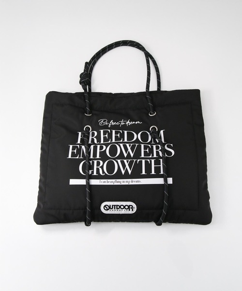 Gready Brilliant（グレディブリリアン）の「ＯＵＴＤＯＯＲロゴトート（トートバッグ・レディース・ブラック・FREE）」の4枚目の写真