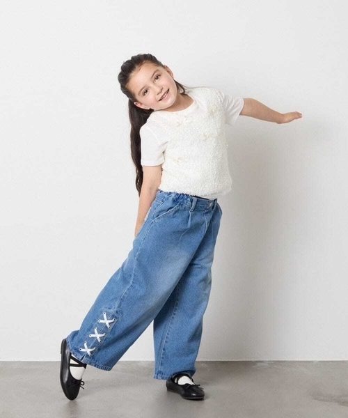 a.v.v（アーヴェヴェ）の「[120-160]リボンヤーンニットベストセット（ニット/セーター・キッズ・チャコールグレー/アイボリー・160/120/130/140/150）」の14枚目の写真