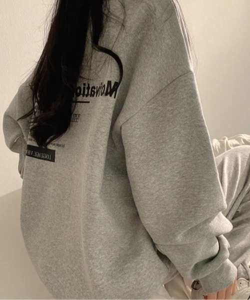 SHEPP（シープ）の「【裏起毛】バックプリントルーズスウェット（スウェット・レディース・チャコール/ブラック/グレー/アイボリー・M/L）」の12枚目の写真