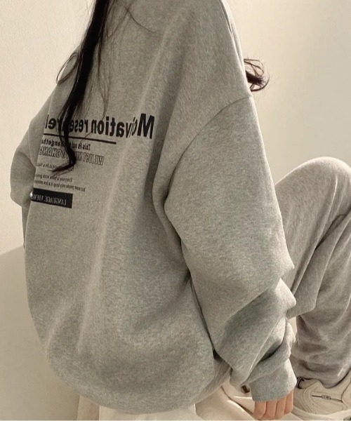 SHEPP（シープ）の「【裏起毛】バックプリントルーズスウェット（スウェット・レディース・チャコール/ブラック/グレー/アイボリー・M/L）」の13枚目の写真