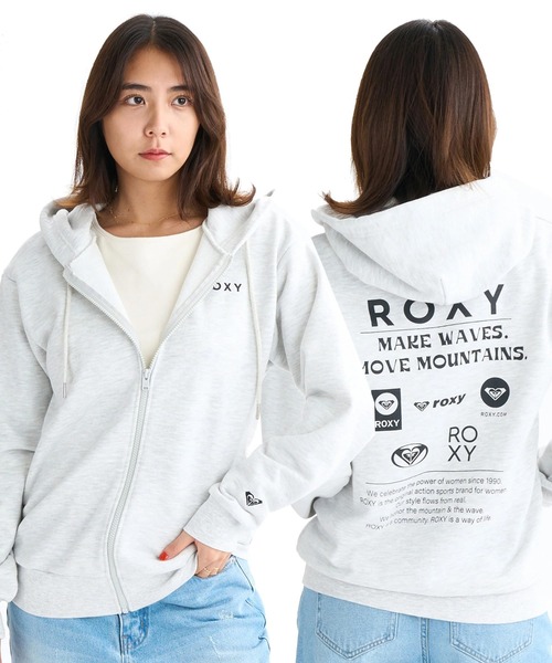 ROXY(ロキシー)の「HISTORICAL LOGO ZIP /ロキシーロゴバックプリントジップアップパーカー・フーディー(パーカー・レディース・ブラック/ピンク/グレー/ホワイト・SMALL/MEDIUM/LARGE)」の3枚目の写真