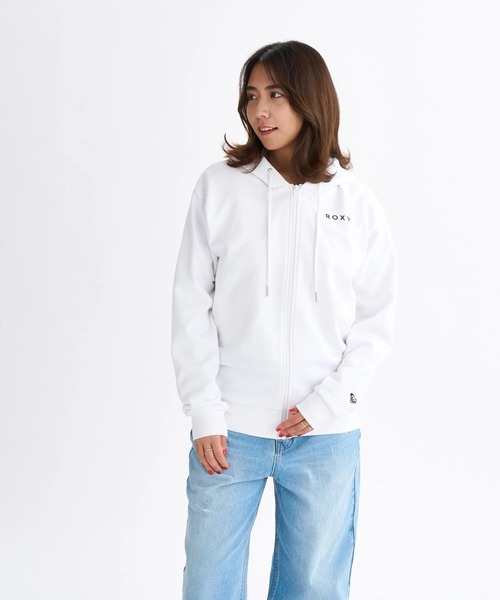 ROXY(ロキシー)の「HISTORICAL LOGO ZIP /ロキシーロゴバックプリントジップアップパーカー・フーディー(パーカー・レディース・ブラック/ピンク/グレー/ホワイト・SMALL/MEDIUM/LARGE)」の5枚目の写真