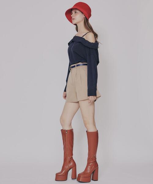 REDYAZEL（レディアゼル）の「オフショルストライプブラウス（シャツ/ブラウス・レディース・ブルー系その他4/ブラウン系その他4/ホワイト系その他5・FREE）」の16枚目の写真