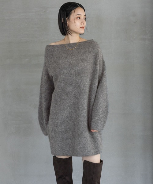 A part by（アパートバイ）の「ラクーンミニワンピース（ワンピース・レディース・グレー/ブラック/キャメル・FREE）」の2枚目の写真