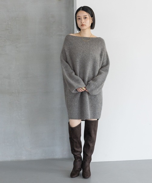 A part by（アパートバイ）の「ラクーンミニワンピース（ワンピース・レディース・グレー/ブラック/キャメル・FREE）」の6枚目の写真