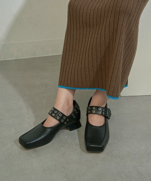 ALM.（アルム）の「【ALM.】JEWELER LEATHER PUMPS AL117（パンプス・レディース・ブラック/バーガンディー・37/36/38）」の3枚目の写真