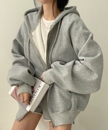 yuue' ( wear )(ユーイ)の裏起毛オーバーサイズジップフーディー/パーカー(パーカー)