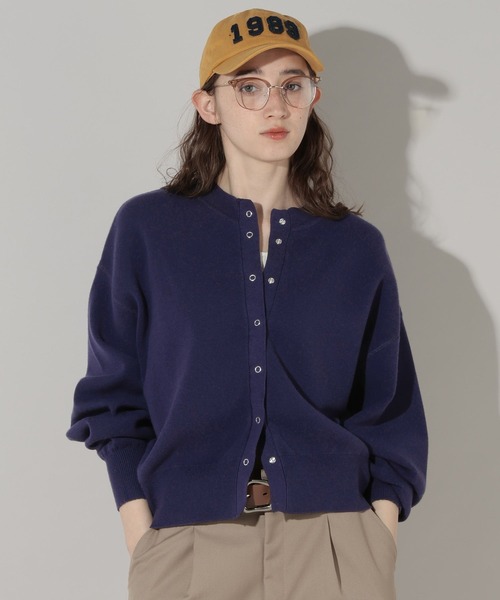 GEORGE'S（ジョージズ）の「スウエットライクカーデ（カーディガン/ボレロ・レディース・レッド/チャコールグレー/グレー/ベージュ/ネイビー/イエロー・MEDIUM/FREE）」の5枚目の写真