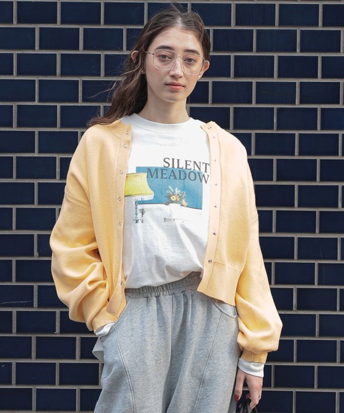 GEORGE'S（ジョージズ）の「スウエットライクカーデ（カーディガン/ボレロ・レディース・レッド/チャコールグレー/グレー/ベージュ/ネイビー/イエロー・MEDIUM/FREE）」の11枚目の写真